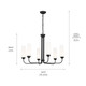 Truby Six Light Chandelier (52480BK)