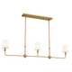 Kichler - 52519BNB - Three Light Linear Chandelier - Pallas - Brushed Natural Brass