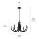 Odensa Eight Light Chandelier (52550BK)