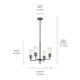 Velestino Four Light Chandelier (52678BK)