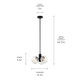 Silvarious Three Light Chandelier/Semi Flush (52700BK)