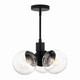 Silvarious Three Light Chandelier/Semi Flush (52700BKCLR)