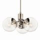 Silvarious Three Light Chandelier/Semi Flush (52700PNCLR)