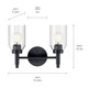 Madden Two Light Vanity (55184BK)