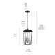 Mathus Two Light Outdoor Pendant (59122BKT)
