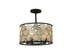 Kalco - 507940BMG - Three Light Semi Flush Mount - Corsa - Matte Black w Gold