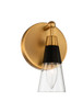 Kalco - 513131BNB - One Light Bath - Ponti - Matte Black w New Brass