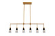 Kalco - 513161BNB - Six Light Island Pendant - Ponti - Matte Black w New Brass
