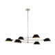 Kalco - 514161BPN - Six Light Island Pendant - Bruno - Matte Black w/ Polished Nickel