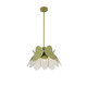 Kalco - 517055WG - One Light Pendant - Flor - White and Green