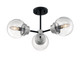 Nuvo Lighting - 60-7133 - Three Light Semi Flush Mount - Axis - Matte Black / Brushed Nickel