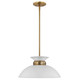 Nuvo Lighting - 60-7463 - One Light Pendant - Perkins - Matte White / Burnished Brass