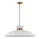 Nuvo Lighting - 60-7465 - One Light Pendant - Perkins - Matte White / Burnished Brass