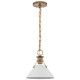 Nuvo Lighting - 60-7522 - One Light Pendant - Outpost - Matte White / Burnished Brass