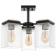 Nuvo Lighting - 60-7658 - Three Light Semi Flush Mount - Crossroads - Matte Black