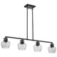 Nuvo Lighting - 60-7704 - Four Light Island Pendant - Destin - Black / Silver Accents