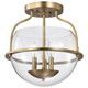 Nuvo Lighting - 60-7821 - Three Light Semi Flush Mount - Amado - Vintage Brass