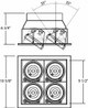 GU10 MULTI MULT,GU10,TRM,4LT,50W,BLK/BLK (TE114BGU10-01)