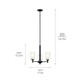 Shailene Three Light Mini Chandelier (43670BK)