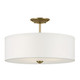 Kichler - 43692NBR - Three Light Semi Flush Mount - Shailene - Natural Brass