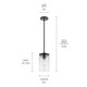 Crosby One Light Mini Pendant (43996BK)