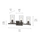 Crosby Three Light Bath (45497OZCLR)