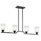 Kichler - 52233BK - Four Light Linear Chandelier - Skagos - Black