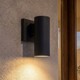 Kelley LED Outdoor Wall Lantern (5-CYL-1-5CCT-BK)