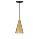 Maxim - 10811SWBKAB - One Light Pendant - Rizzo - Black / Antique Brass