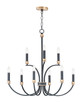 Maxim - 11377BKAB - Nine Light Chandelier - Charlton - Black / Antique Brass