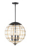 Maxim - 11546BKBUB - Three Light Pendant - Heirloom - Black / Burnished Brass