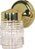 Nuvo Lighting - SF77-996 - One Light Outdoor Wall Lantern - Polished Brass / Clear Ribbed