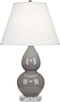 Robert Abbey - A770X - One Light Accent Lamp - Small Double Gourd - Smokey Taupe Glazed Ceramic w/Lucite