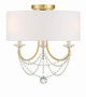 Crystorama - DEL-90803-AG_CEILING - Three Light Semi Flush Mount - Delilah - Aged Brass