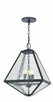 Crystorama - GLA-9705-WT-BC - Three Light Outdoor Chandelier - Glacier - Black Charcoal