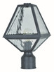 Crystorama - GLA-9707-WT-BC - One Light Outdoor Post Mount - Glacier - Black Charcoal