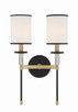 Crystorama - HAT-472-BF-VG - Two Light Wall Sconce - Hatfield - Black Forged + Vibrant Gold