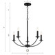 Mila Five Light Chandelier (MIL-8005-BK)