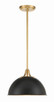 Crystorama - SOT-18013-MK-GA - One Light Pendant - Soto - Matte Black + Antique Gold