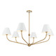 Crystorama - XAV-B9319-VG-WH - Six Light Chandelier - Xavier - Vibrant Gold