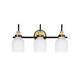 Maxim - 12333WTBKSBR - Three Light Bath Vanity - Milk - Satin Brass