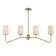 Maxim - 12697WTNAB - Four Light Linear Chandelier - Durham - Natural Aged Brass