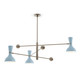 Robert Abbey - BB11BB - Three Light Pendant - Clare - Polished Nickel w/Baby BluePainted