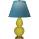 Robert Abbey - CI10B - One Light Accent Lamp - Small Double Gourd - Citron Glazed Ceramic w/Antique Natural Brass