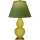 Robert Abbey - CI10G - One Light Accent Lamp - Small Double Gourd - Citron Glazed Ceramic w/Antique Natural Brass