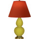 Robert Abbey - CI10T - One Light Accent Lamp - Small Double Gourd - Citron Glazed Ceramic w/Antique Natural Brass