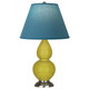 Robert Abbey - CI12B - One Light Accent Lamp - Small Double Gourd - Citron Glazed Ceramic w/Antique Silver