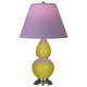 Robert Abbey - CI12L - One Light Accent Lamp - Small Double Gourd - Citron Glazed Ceramic w/Antique Silver