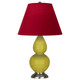 Robert Abbey - CI12R - One Light Accent Lamp - Small Double Gourd - Citron Glazed Ceramic w/Antique Silver