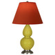 Robert Abbey - CI12T - One Light Accent Lamp - Small Double Gourd - Citron Glazed Ceramic w/Antique Silver